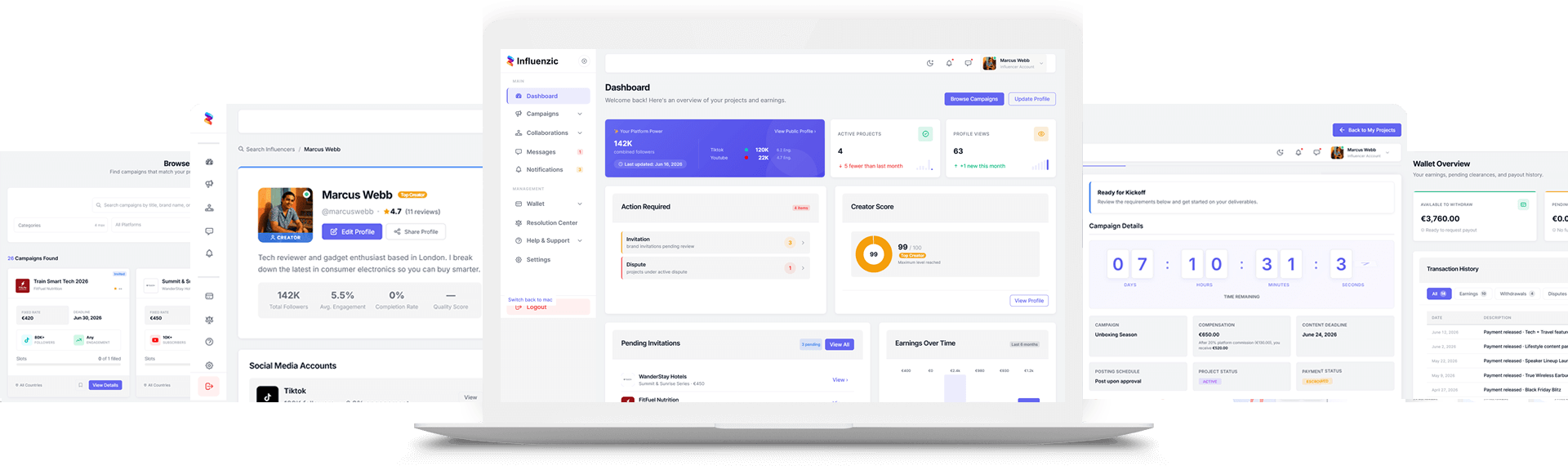 Influenzic mockup